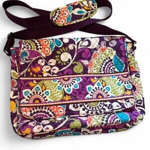 Vera Bradley Messenger Bag in "Plum Crazy" Pattern
